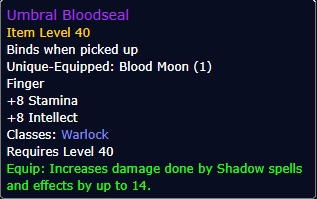 Umbral Bloodseal wow sod phase 2